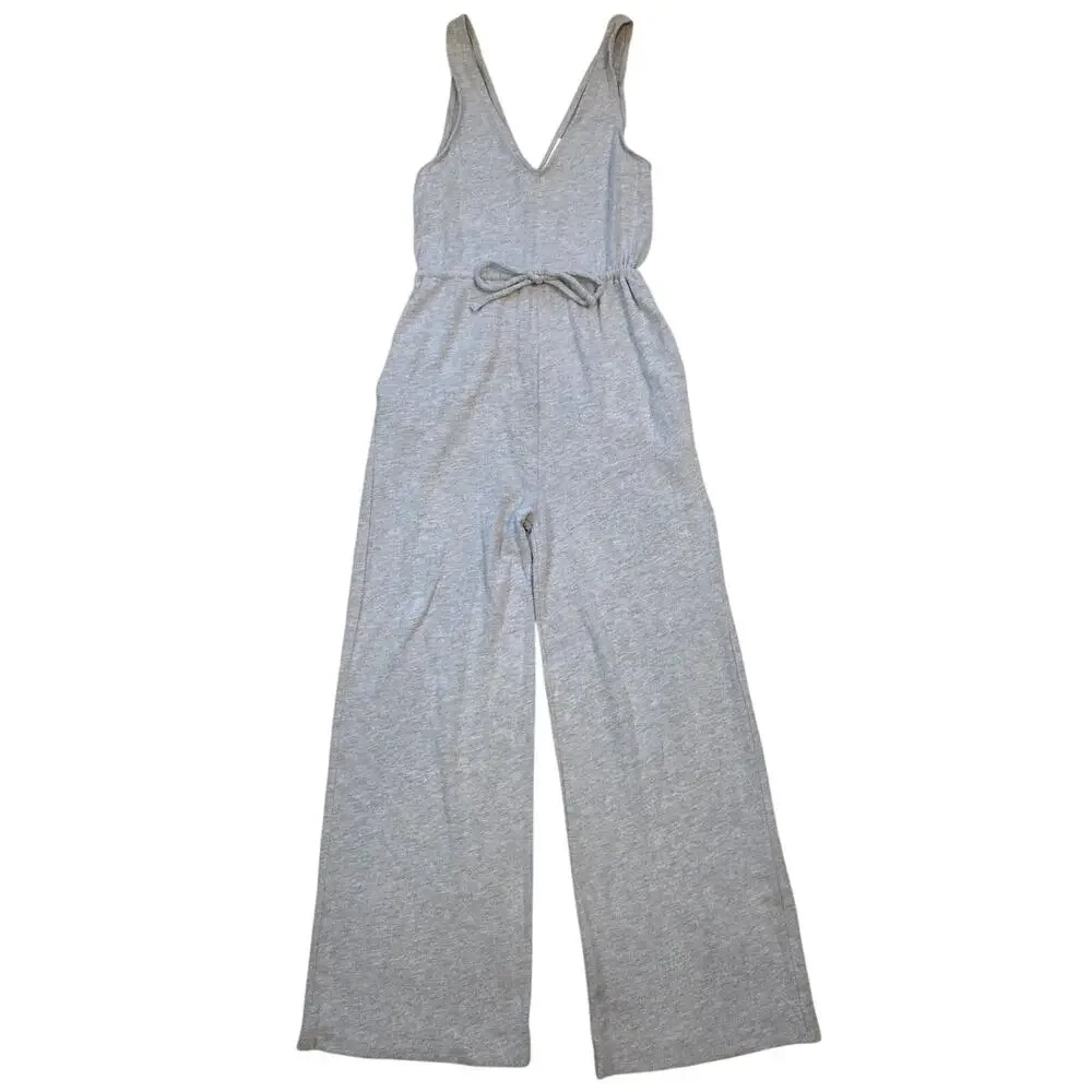 Spiritual Gangster Jumpsuit Womens S Gray Wide Leg Modal Lounge Yoga Romper